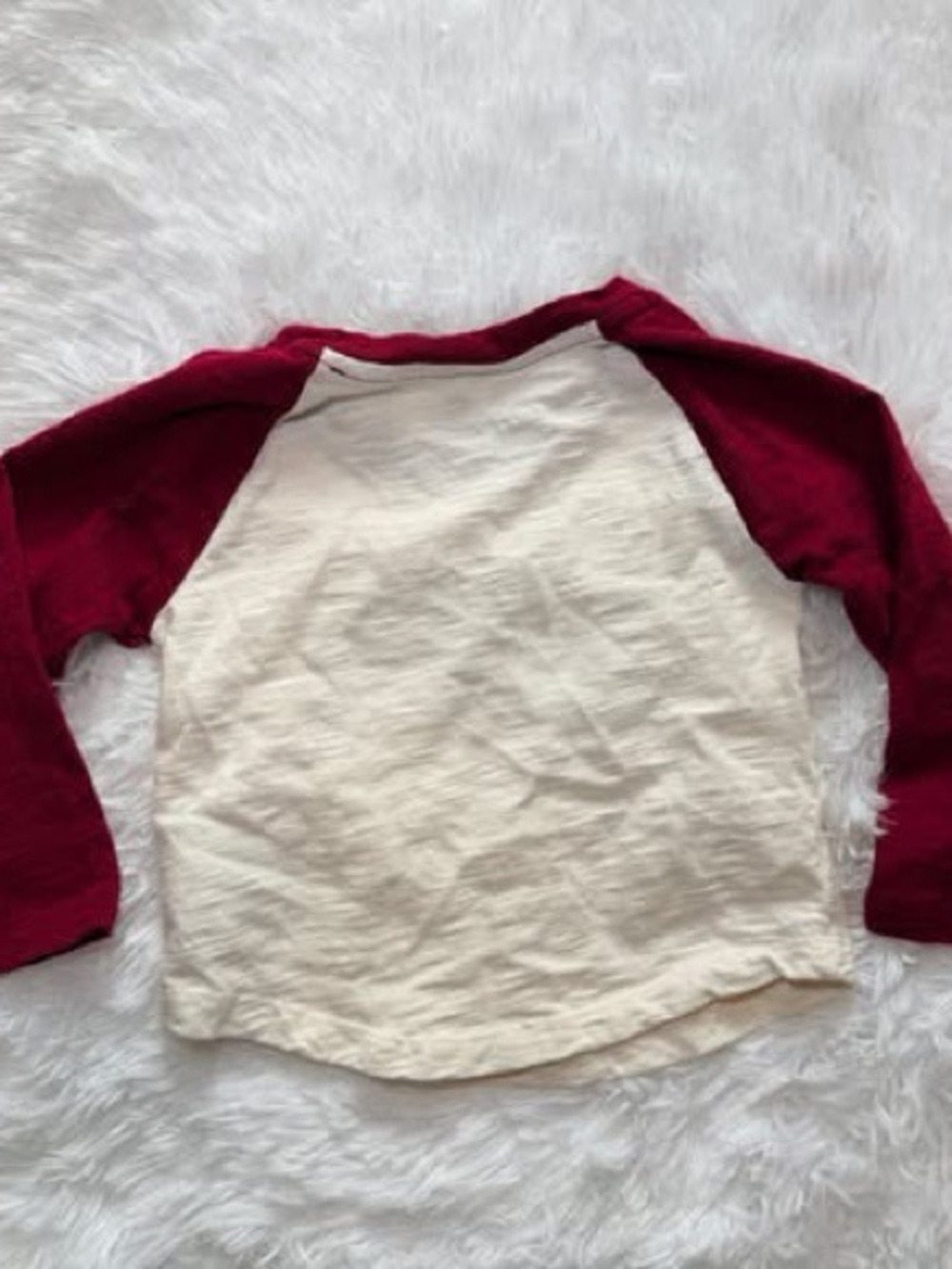 Baby Gap Loved Graphic Raglan Long Sleeve Tee 18-24M Toddler Girl Red Cream - Picture 5 of 6